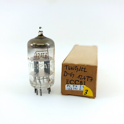 1 X ECC81 / 12AT7 TUNGSOL TUBE. 50er Jahre PROD. KUPFERSTÄBE. D-GETTER. 3. CB397
