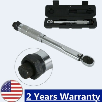 New Torque Wrench Adjustable 1/4'' Drive 5~25 Nm /4~18 ft/lbs Hand Tools W/Box