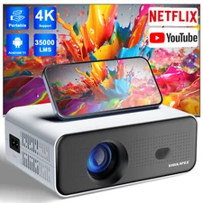35000LMS 4K Projector Android 1080P HD 5G WiFi Bluetooth Video Home Theater HDMI