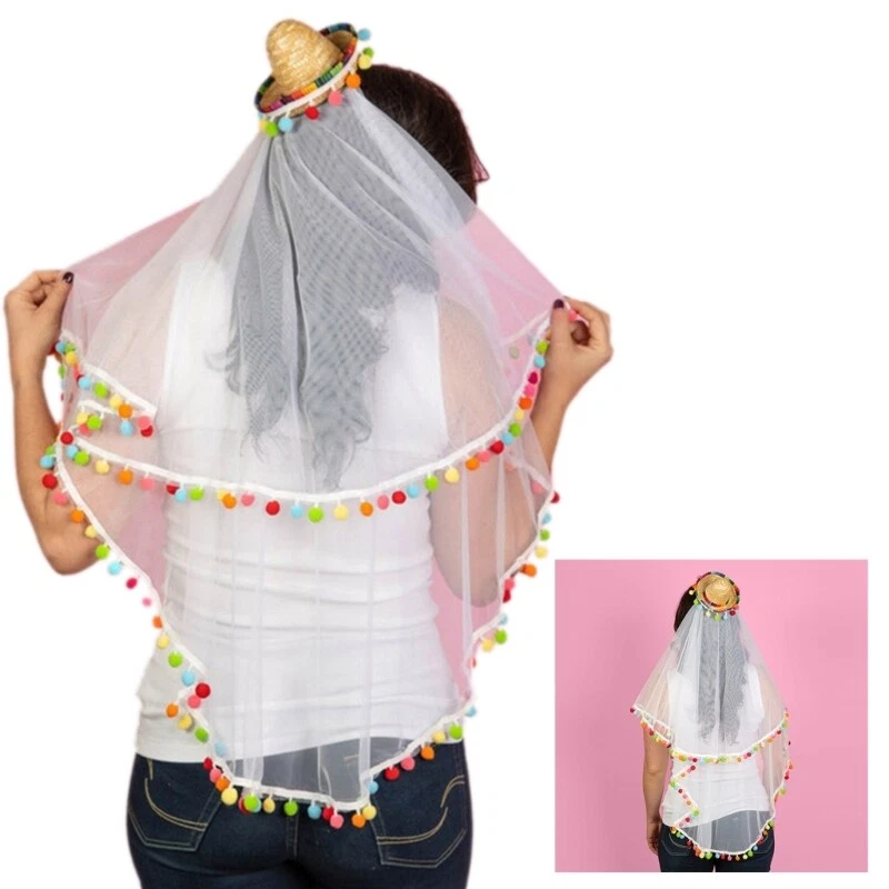 Wedding Party Costume Hat Bridal Veil Headdress Festival Carnival Hat - Image 2 of 4