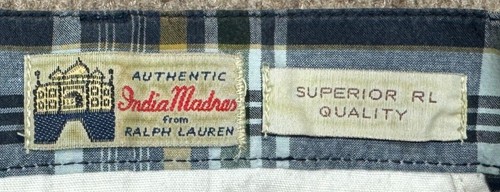 Polo por Ralph Lauren Auténticos Madras Indias De Colección Para Hombre Pantalones Cortos a Cuadros Talla 38 - Imagen 4 de 13