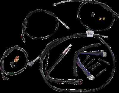 Burly 14in Ext Blk Vinyl T Bar Control Kit w ABS Dual Disc Iron 883 14-15