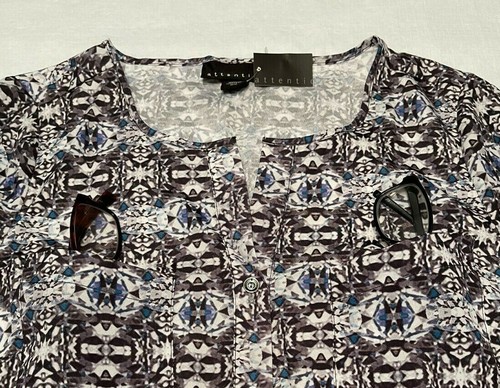 Women Rounded Bottom Button Down Semi-Dressy Blouses-Sizes: XS - S - M - L - XL - Picture 2 of 18