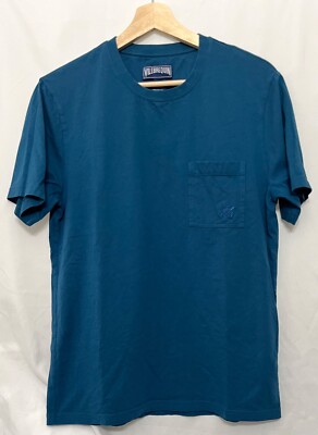 240433 Mens M VILEBREQUIN Comfort Fit Titan Blue S/S Knit Tee T