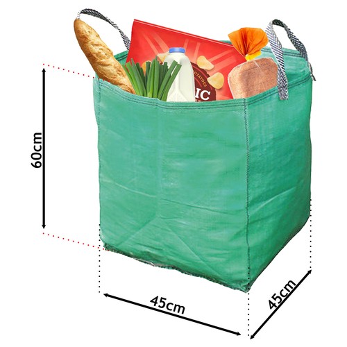 Carro de compras Bolsa Carro de comestibles Bota de coche Forro de alta resistencia Bolsa tejida XL 120L x2 - Imagen 4 de 4