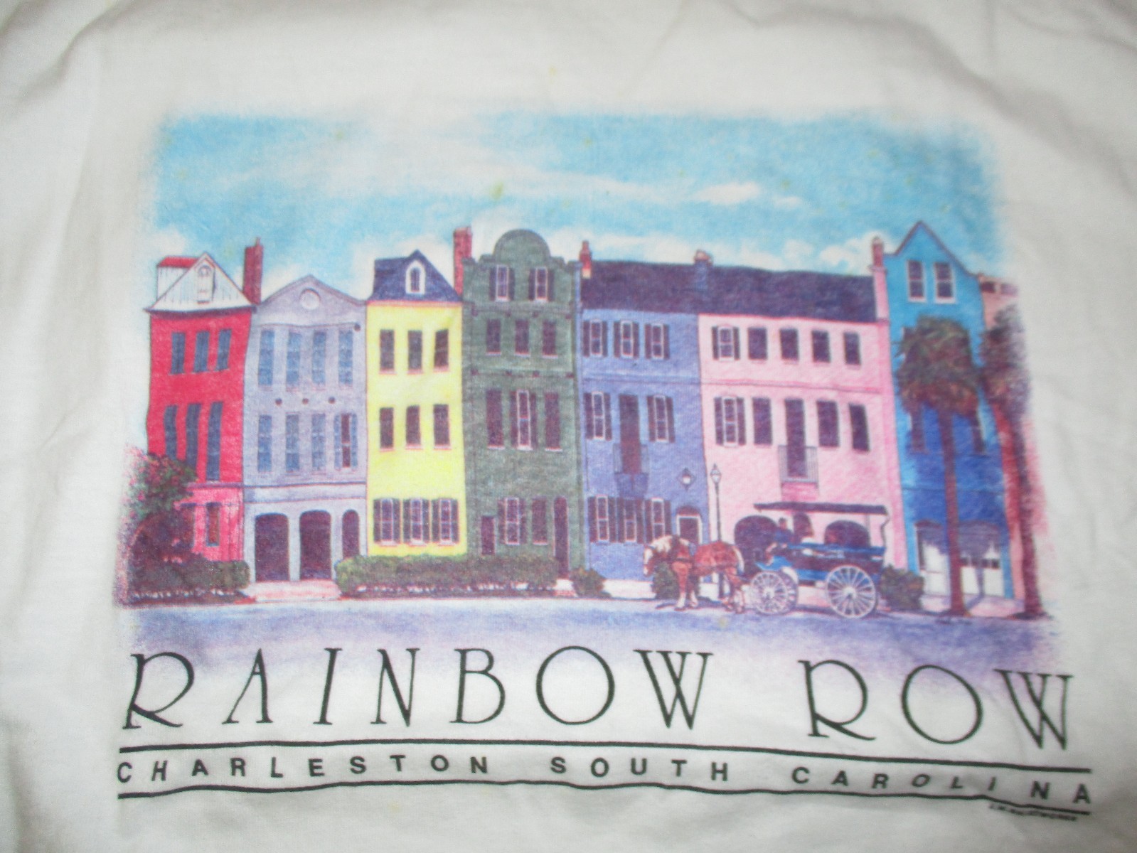 FILA T shirt vintage RAINBOW ROW Charleston South Carolina (MED)