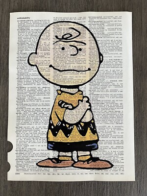 Peanuts Snoopy Charlie Brown Themed Dictionary Print Art