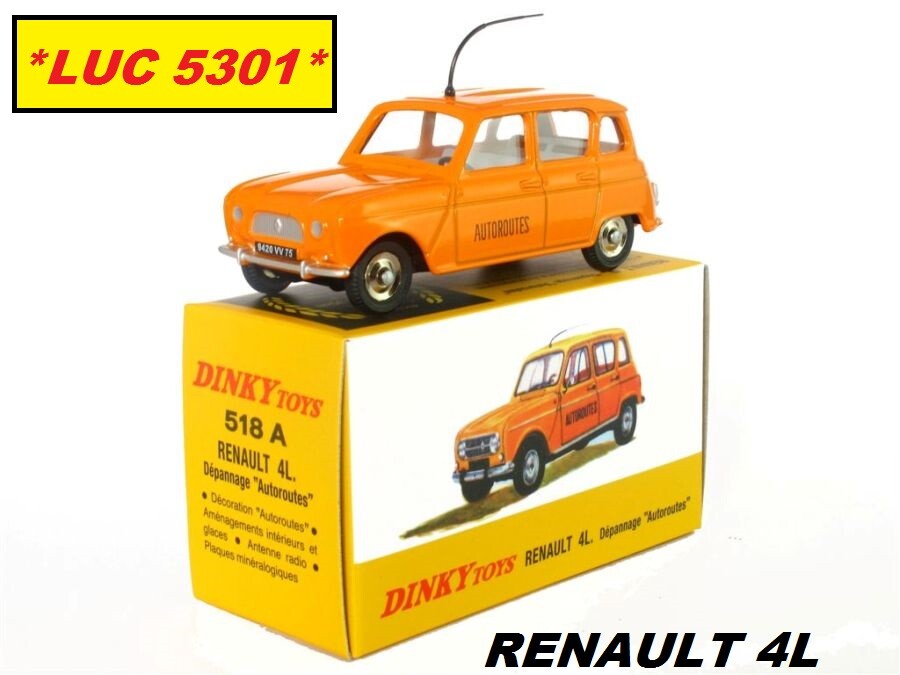ミニカー DINKY No.518A RENAULT 4L \" Autoroutes\" Dinky 518, Renault 4L - Free Price Guide & Review