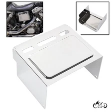 Chrome Windowed Battery Box Cover For Harley Dyna FXD 91-96 Sportster 82-99 FXE