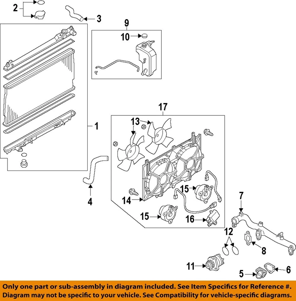 Used Engine Cooling Fan Motor fits: 2012 Infiniti M37 Fan Assembly radiator Grad — 第 3/4 张图片