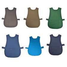 Tabard Apron Made Ladies Overall Uk Red Blue Pink Navy Turquoise With Pocket