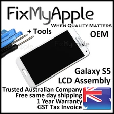 Samsung Galaxy S5 G900 OEM White LCD Touch Screen Digitizer Assembly Replacement