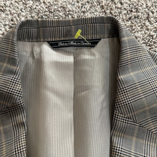 Jack Victor Sport Coat Men's Gray Plaid Lined Single Breasted Notch Lapel Formal - Picture 9 of 20