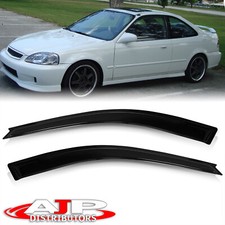 Black Window Visors Rain Guard Vent Deflector For 1996-2000 Honda Civic Coupe Ek