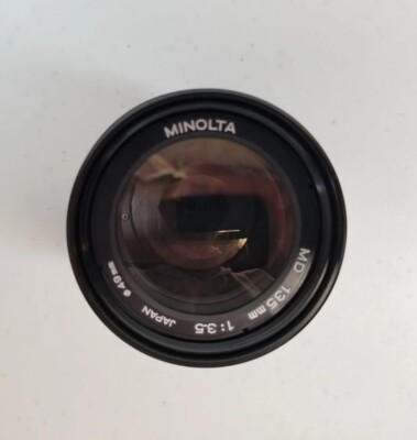Minolta MD 135mm Camera Lens with Caps, Made in Japan