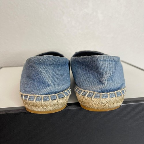 Tory Burch 74032 Poppy Denim Blue Espadrilles Flats Shoes Slip On Women's 5 M - 第 6/9 張圖片