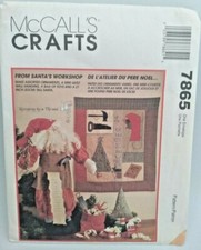 McCall's Crafts Pattern 7865 Santa's Workshop Christmas Decorations Santa Doll