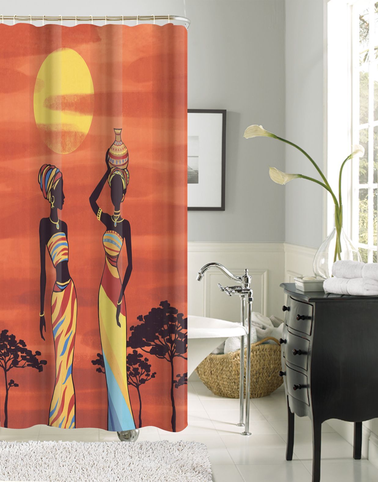 African Women Canvas Fabric Shower Curtains eBay