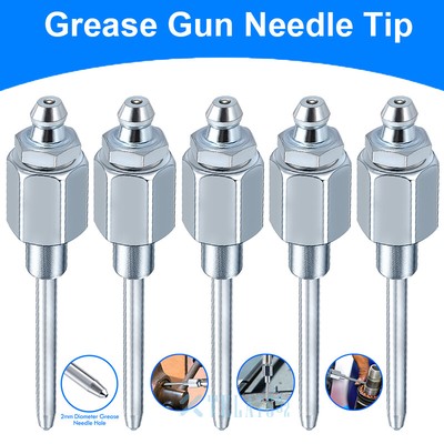 1-5Pcs Portable Bearing Grease Injector Needles, Removable Grease Gun Needle Tip