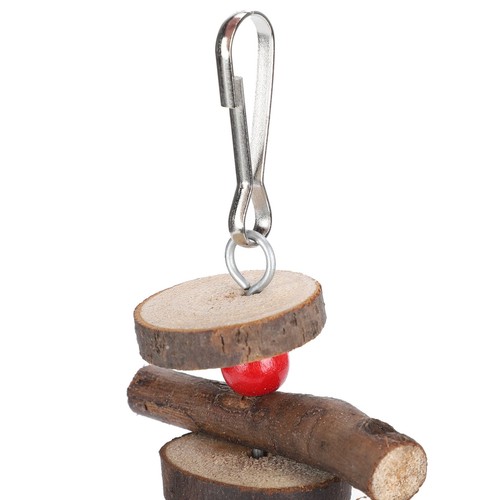 2 Pièces Perroquets En Bois à Mâcher Jouet Suspendu Oiseau Morsure Blocs - Photo 11/12
