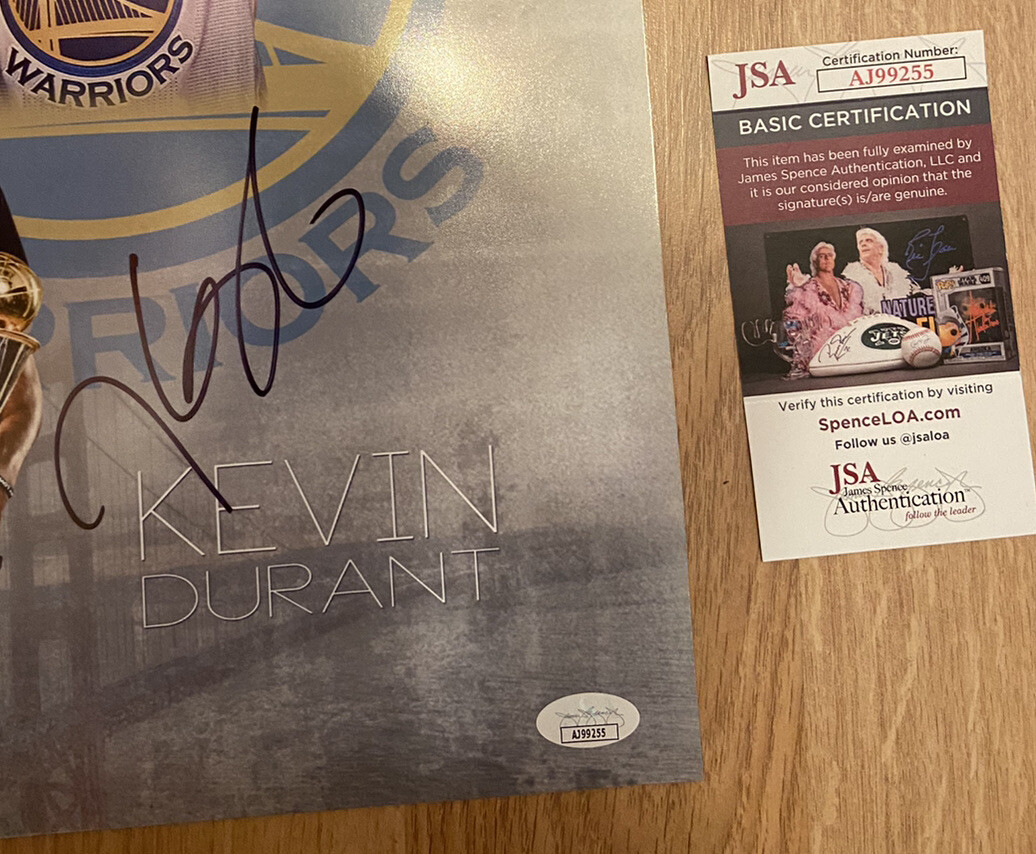 Kevin Durant Signed Autograph Auto Warriors 11x14 Photo Edit JSA