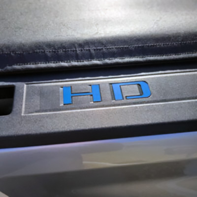 BLUE HD x2 Bed Rail Plastic Letters Inserts 2020-23 Chevy Silverado HD 2500 3500
