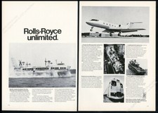 1968 English Channel hovercraft SRN 4 photo Rolls Royce vintage print ad