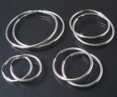 Ohrringe Silber 925 Creolen Sterlingsilber Rohrcreolen Niklarson  Schmuck VE25