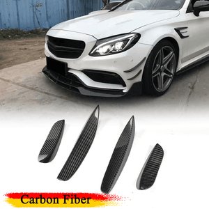 4xcarbon Splitter Flaps Stossstange Flossen Fur Mercedes W205 C63 Amg Coupe 15 17 Ebay