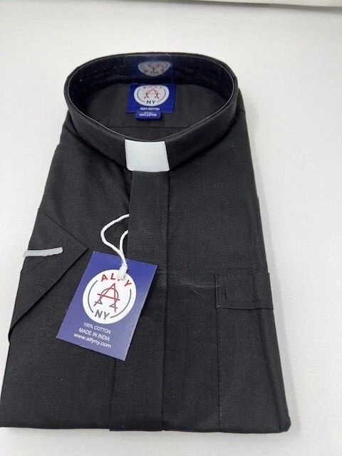 Camicie uomo MANICA CORTA premium CLERGY,CATTOLICHE,PRETE camicie 100% COTONE - Immagine 2 di 4