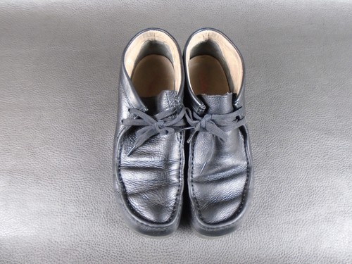 Clarks Shoes Mens 10.5 Stinson Hi Wallabee Boots Black Leather Pebble Crepe - Picture 8 of 10