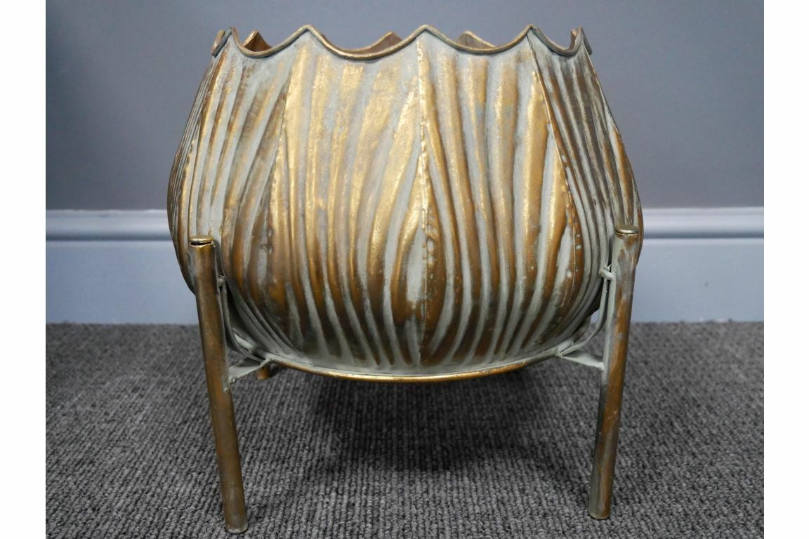 Rustic Gold Tulip-Shaped Planter