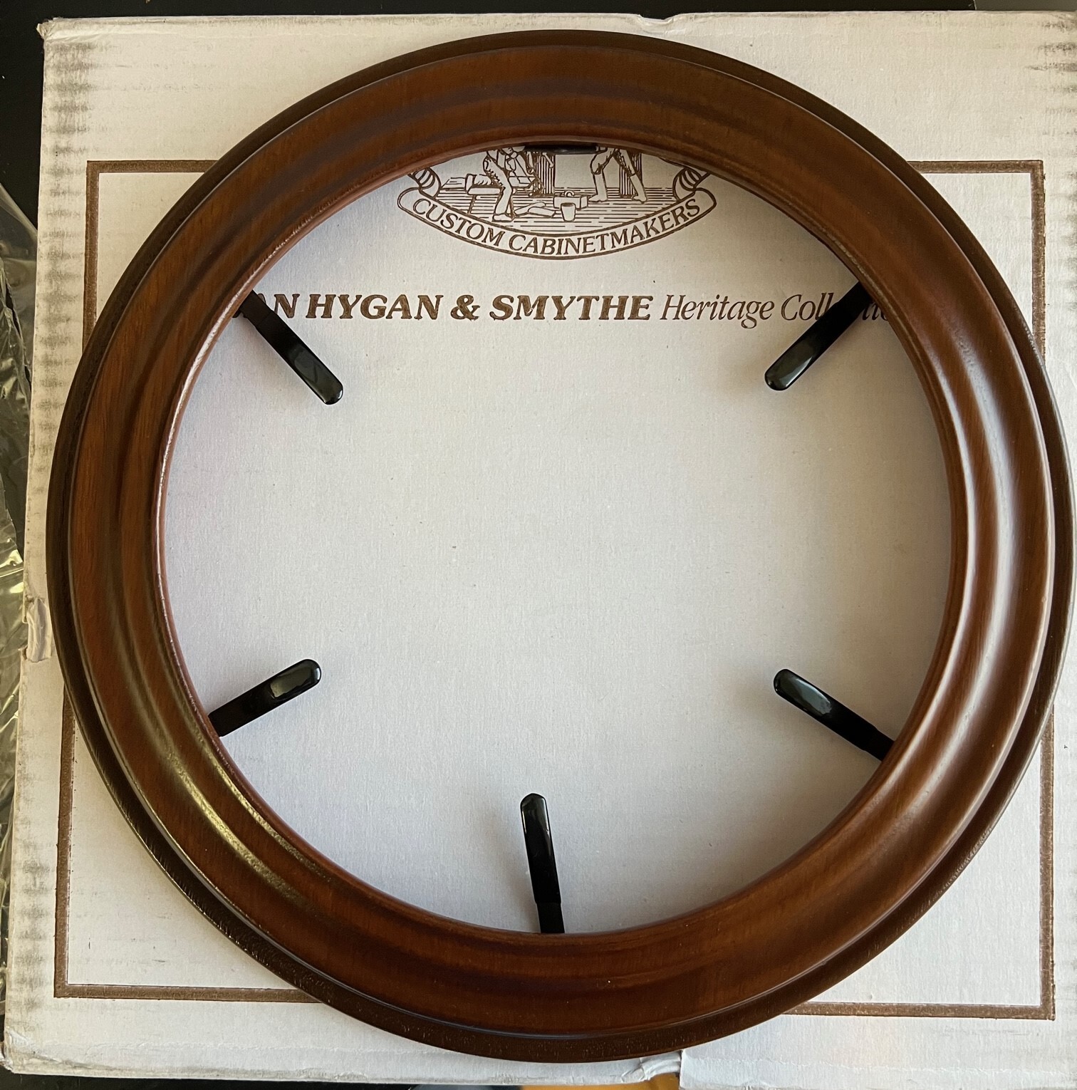 4 Van Hygan & Smythe 8 1/2" Walnut Wooden Round Decorative Plate Frames