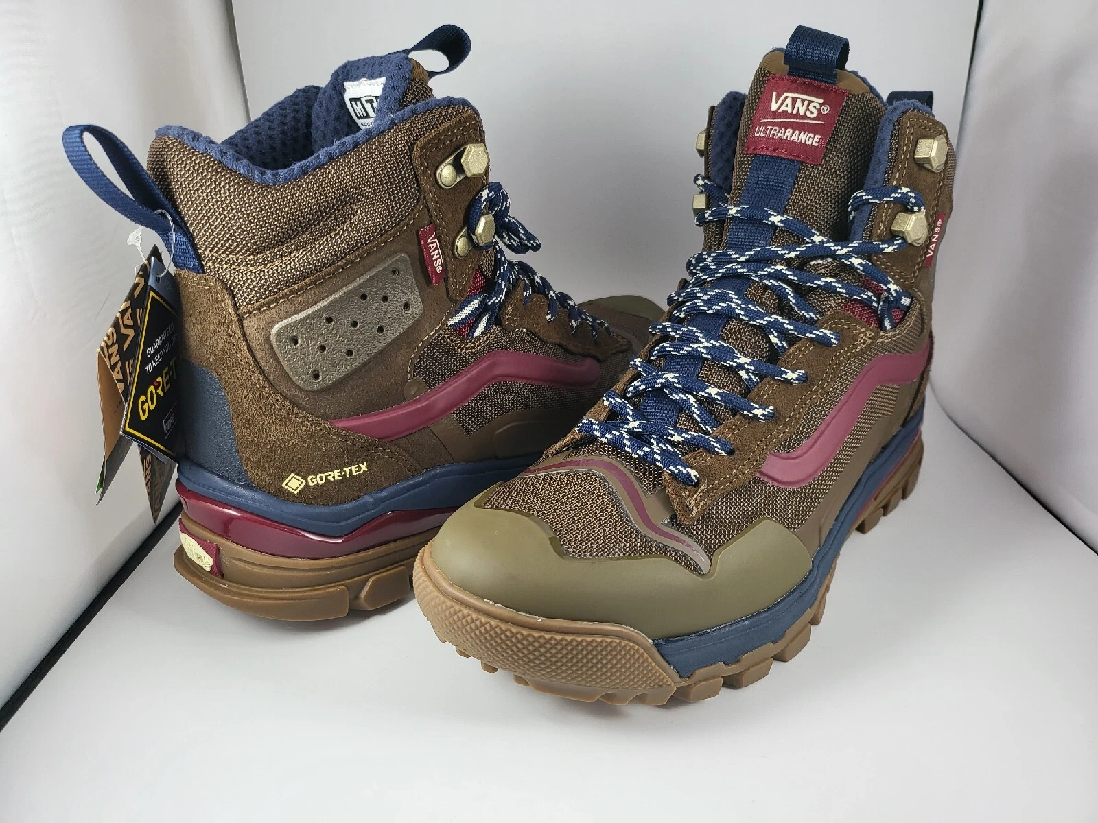 Mens Sz 8.5 Vans UltraRange Exo Hi Gore-Tex MTE-3 Defcon Hiking Navy Brown Boots