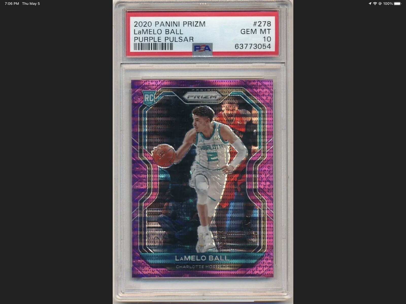 Lamelo Ball 2020/21 Panini Prizm RC Purple Pulsar Prizm Sp #/35 PSA 10 GEM MINT
