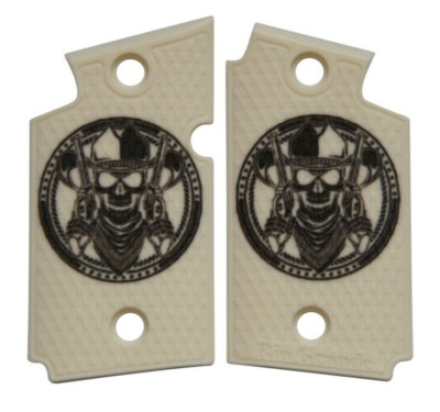 Cowboy Skull on Matte Faux Ivory Custom Sig Sauer P938 Grips