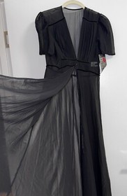 New - Kiss Me Deadly Elle Robe Small Goth Pinup Vixen Vintage Style Kimono Black
