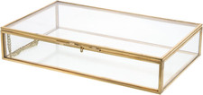 Glass Keepsake Box, Creative Brass Display Storage Box Photo Jewelry Display Cas