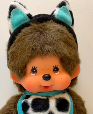 Sekiguchi Cat-Ear Monchhichi 2011 Green Plush Toy 7.48