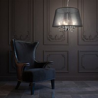 HäNgelampe Pendelleuchte Kronleuchter Textil Esstischleuchte Chrom Dxh 50X150Cm