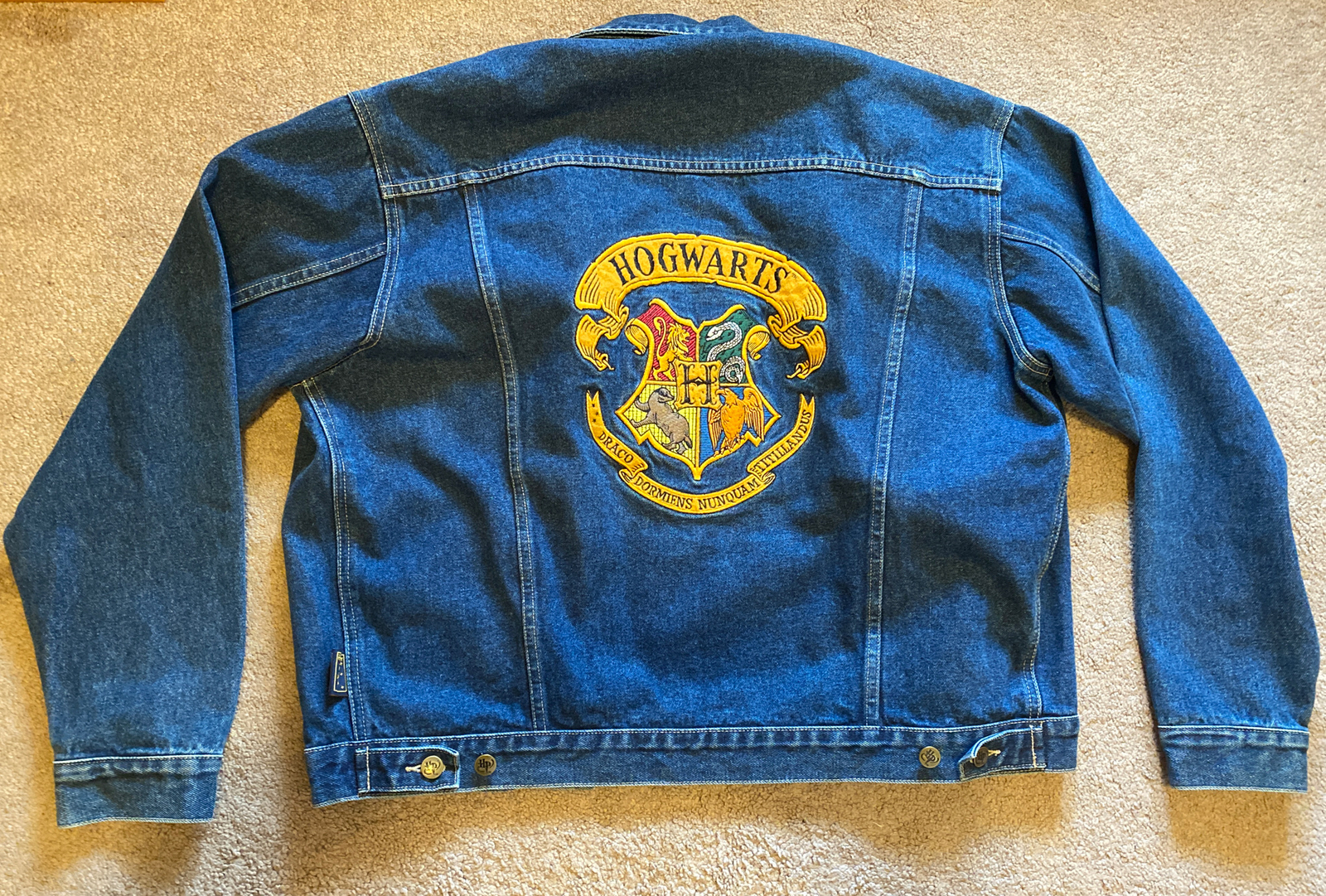 Vintage 2000 Harry Potter Hogwarts denim jean jacket … Gem