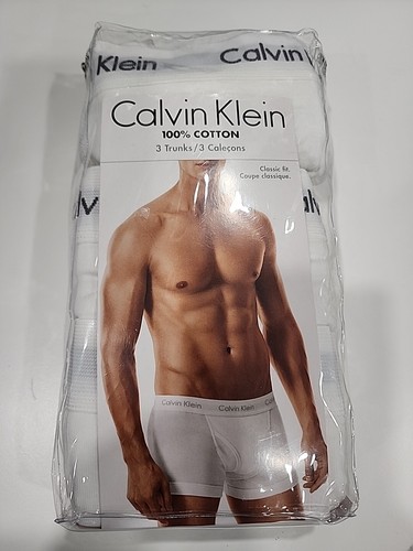NEW Calvin Klein Men's NB1119-100 3 Pack Trunks Underwear 100% Cotton X-LARGE