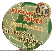 Kiwanis Inter. Kiwanis United Hacienda Heights CA One Family 2010-2011 Lapel Pin