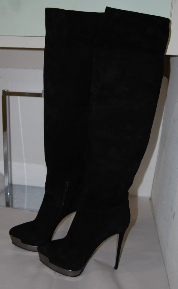 40/US9❤️ BOTAS ALTAS LE SILLA ITALY GAMUZA CUERO PLATAFORMA SOBRE LA RODILLA Foto 2 de 4