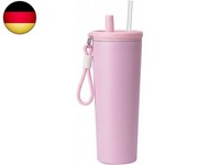 750ML Thermobecher Mit Deckel Und Strohhalm, Edelstahl Isolierbecher FüR