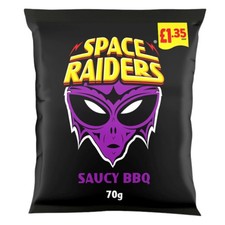 Space Raiders Saucy BBQ Crisps 70g X 20 £1.25 PMP PARTY PACK FREE DELIVERY
