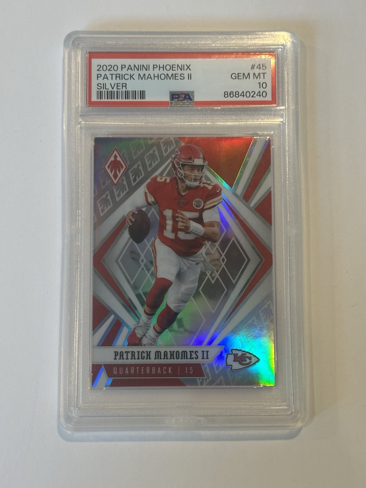 2020 Patrick Mahomes II Panini Phoenix Silver #45 PSA 10 Kansas City Chiefs