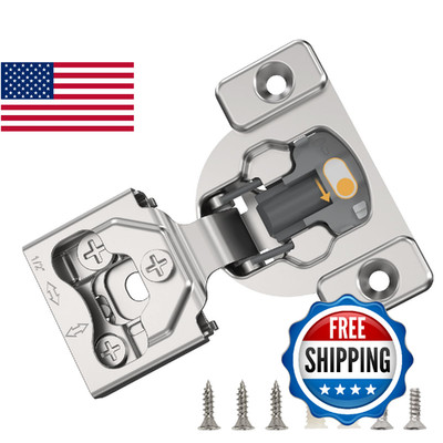 Furniware 10 Pieces 1/2'' Small Overlay Concealed Face Frame Hinges, 105° Open An