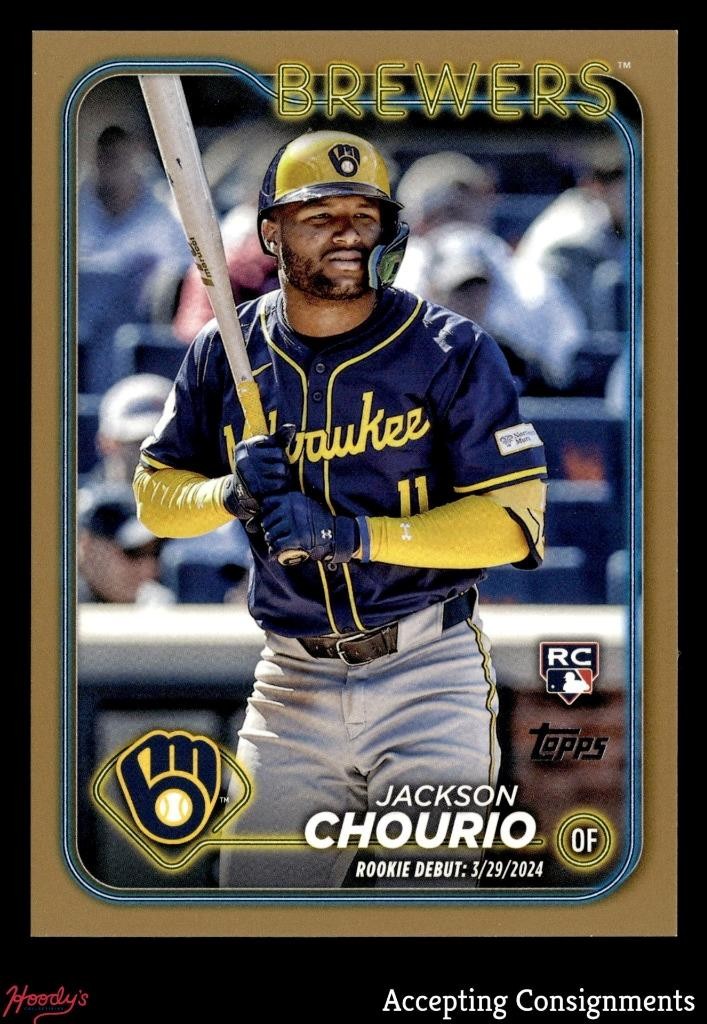 2024 Topps Update Gold #US155 Jackson Chourio RC ROOKIE 0639/2024 BREWERS