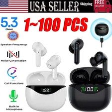 Bluetooth Earbuds Headset 5.3 Wireless Noise Cancelling Trucker Waterproof LOT